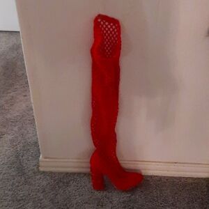 Red Fishnet Boots
